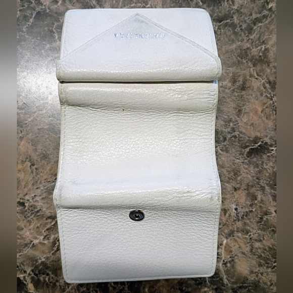 ❤️Authentic BALENCIAGA Papier Mini Wallet White Leather Trifold - Picture 6 of 9